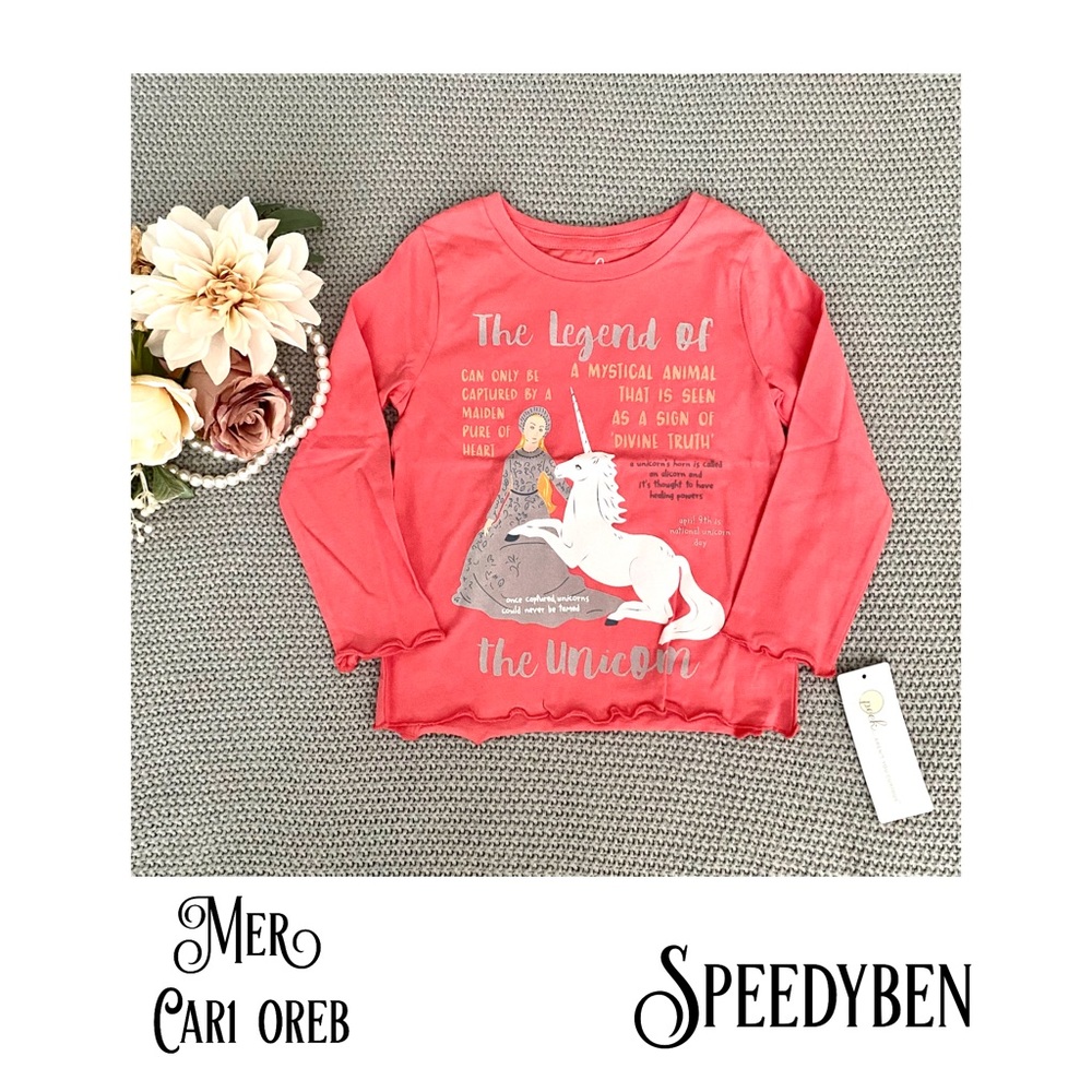Peek Legend of the Unicorn Graphic Long Sleeve 2T Tee NWT
